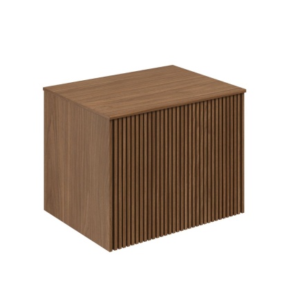 Product cut out image of Crosswater Limit Royal Walnut 600mm Wall Hung Vanity Unit and Worktop LM6000DRWAN LM6100TRW